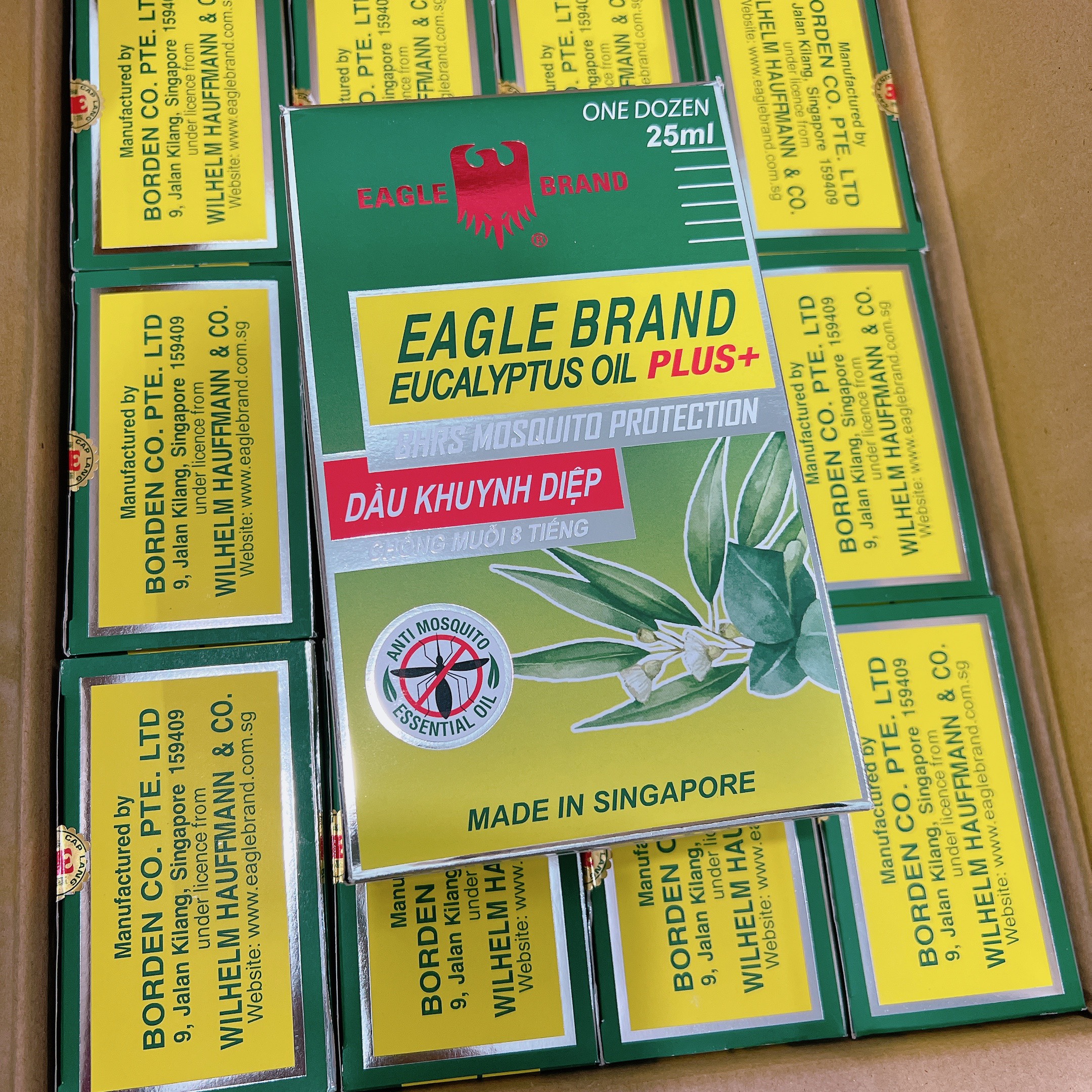 Combo 6 chai Dầu Khuynh Diệp Đuổi Muỗi Cho Bé Eagle Brand Eucalyptus Oil Plus+ 25ml-vàng ( không xuất hóa đơn đỏ )