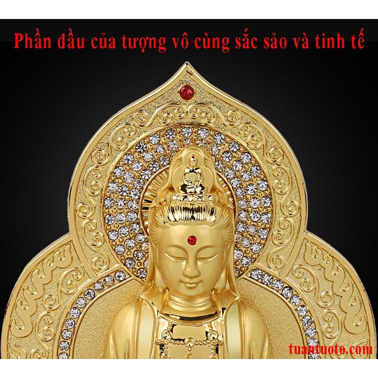 Tượng phật bà mạ vàng để ô tô