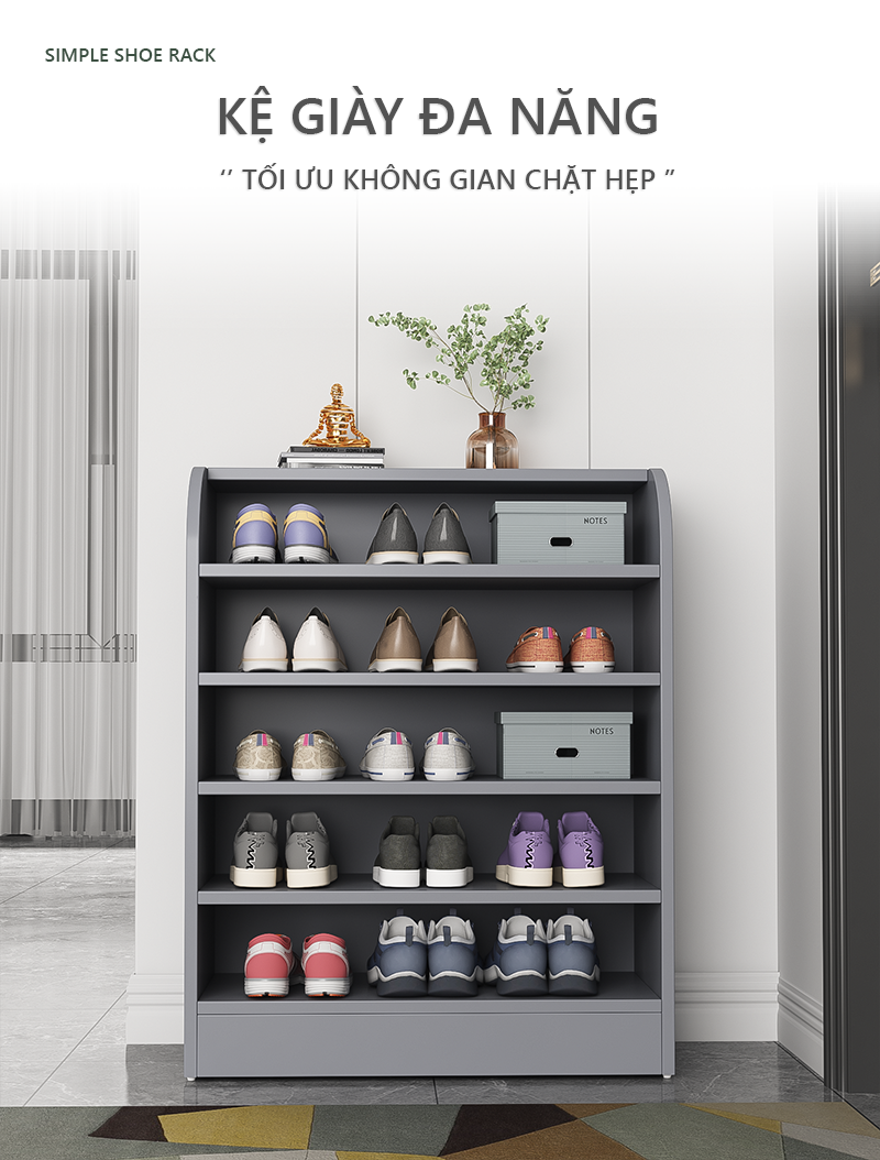 Kệ giày dép 6 tầng thông minh đa năng gỗ MDF phủ Melamine cao cấp - GP276