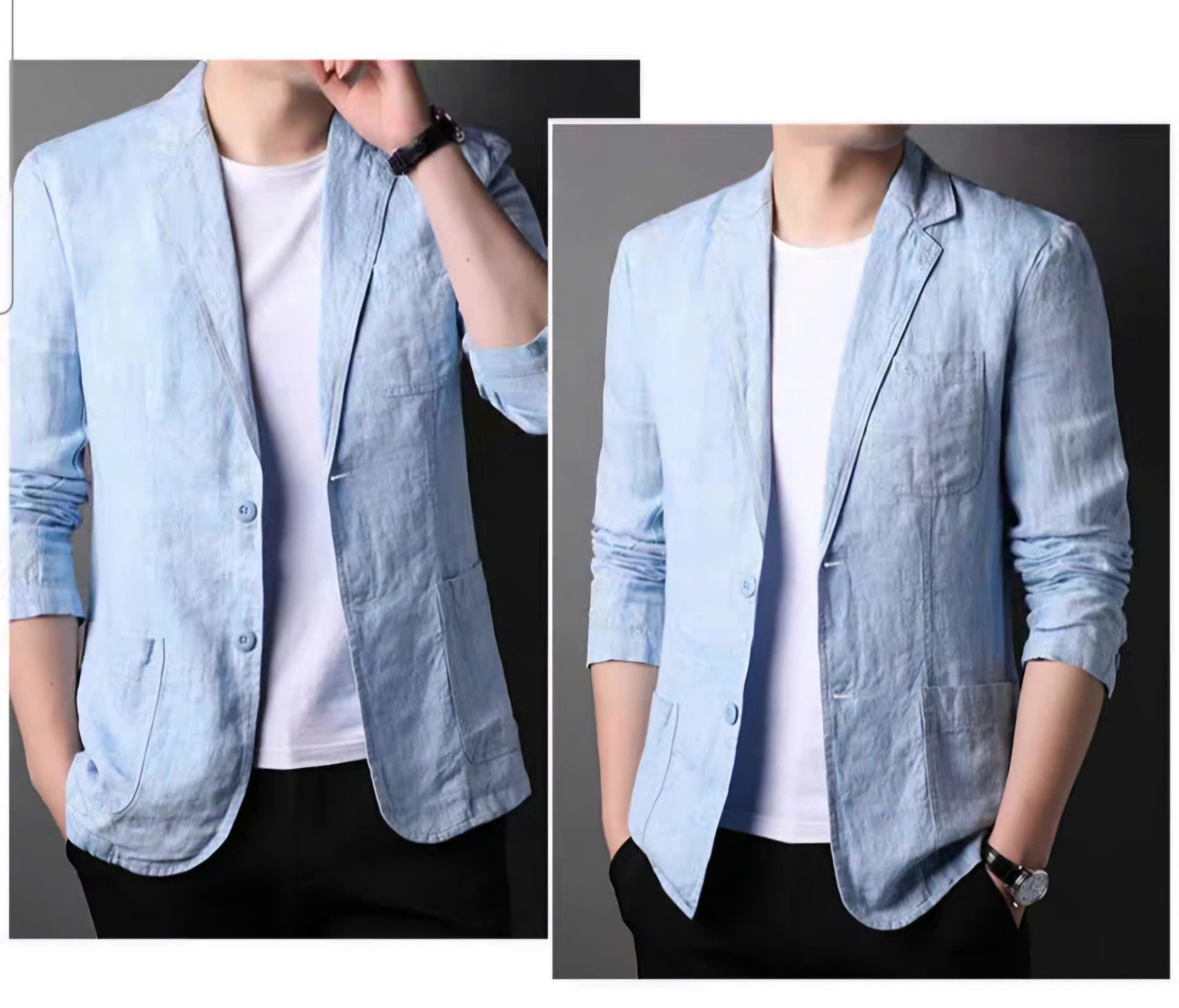 Áo khoác Blazer Linen cho nam form suông dài tay unisex nhiều màu