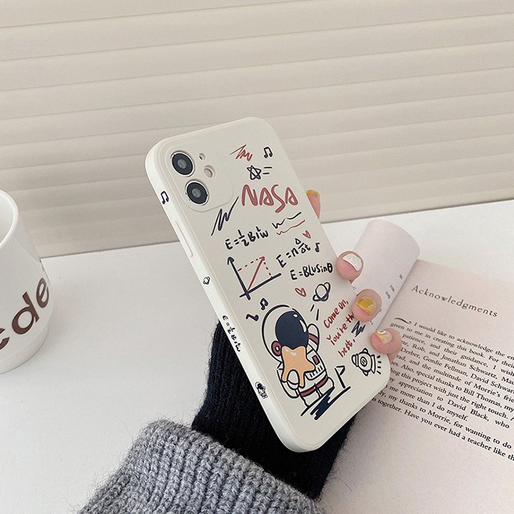 Ốp Lưng Cạnh Vuông Nasa Kem Dành Cho iPhone 6 / 6 Plus / 7 / 7 Plus / 8 / 8 Plus / X / Xs / Xs Max / 11 / 11 Pro / 11 Pro Max / 12 / 12 Pro / 12 Pro Max