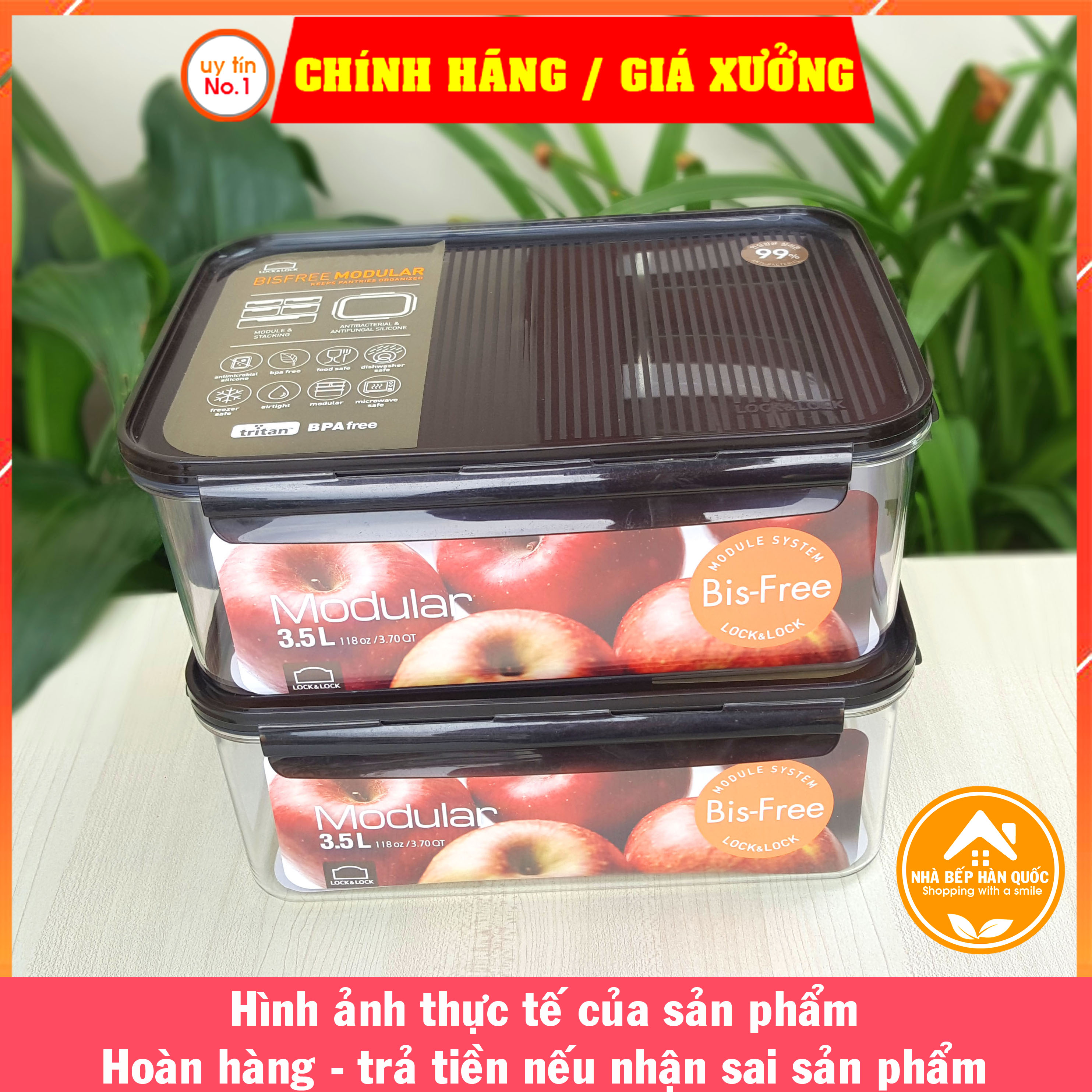 Hộp bảo quản thực phẩm Lock&Lock Bisfree Modular LBF408 4800ml LBF407 3500ml