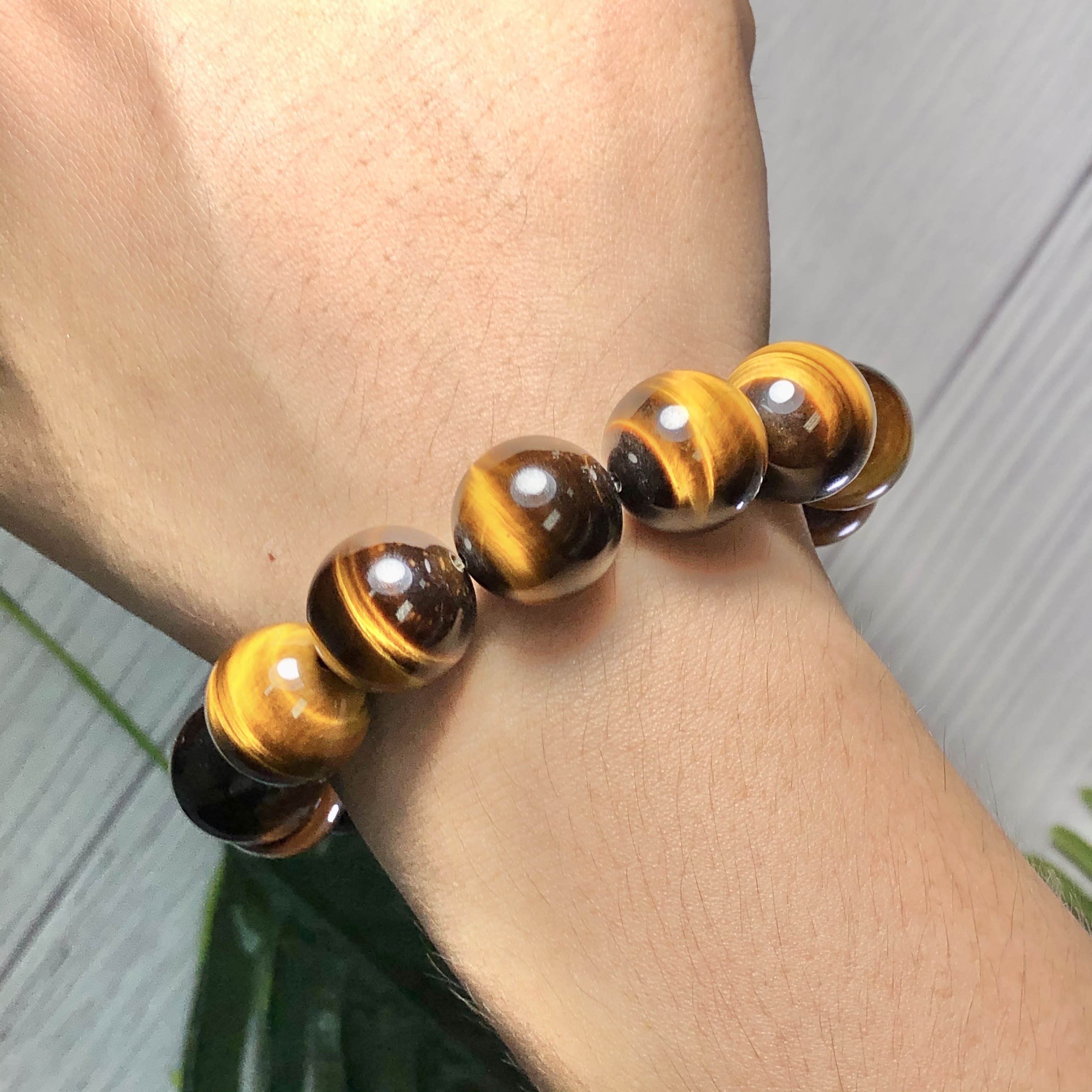 Vòng tay Thạch Anh Mắt Hổ vàng nâu 16mm cao cấp chuẩn 5A