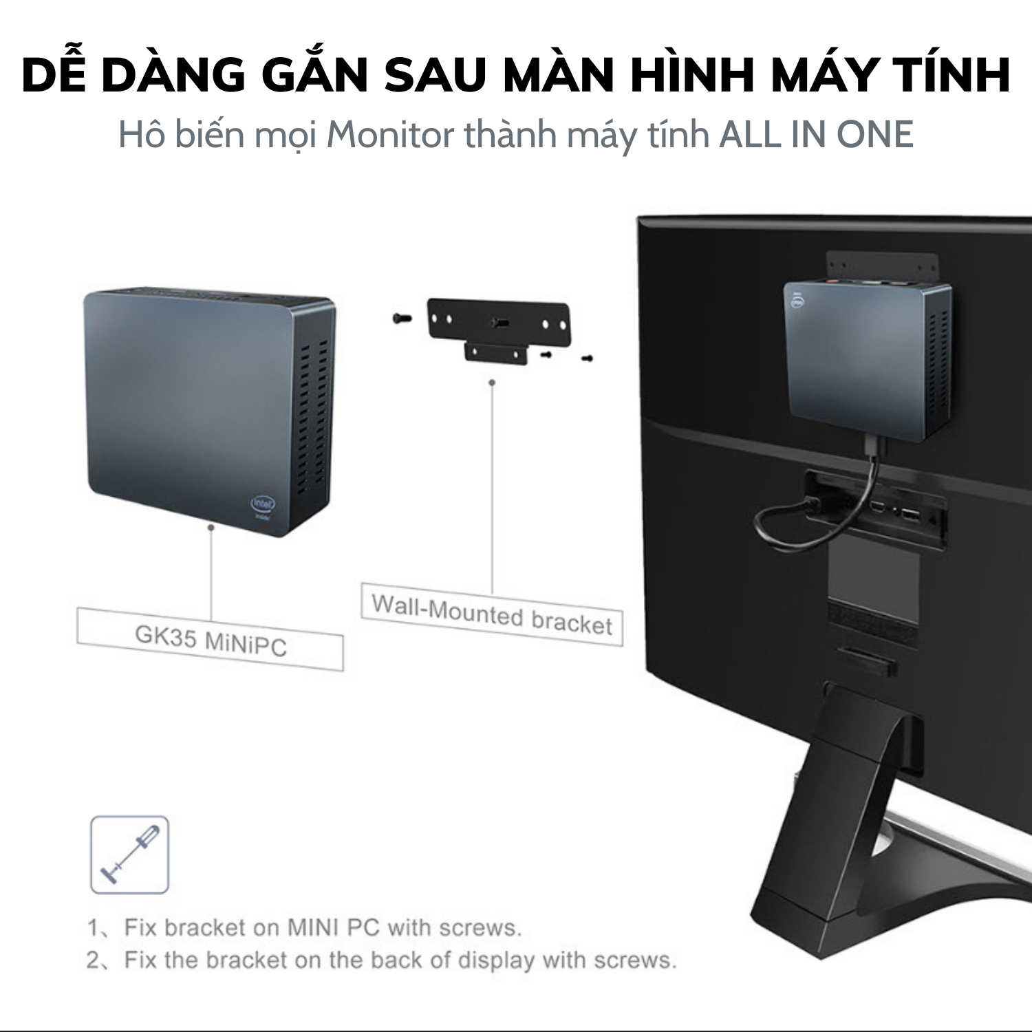 Máy tính để bàn – Mini PC - NUC GK35 – CPU: Intel J4205, RAM+ROM: 8+256GB