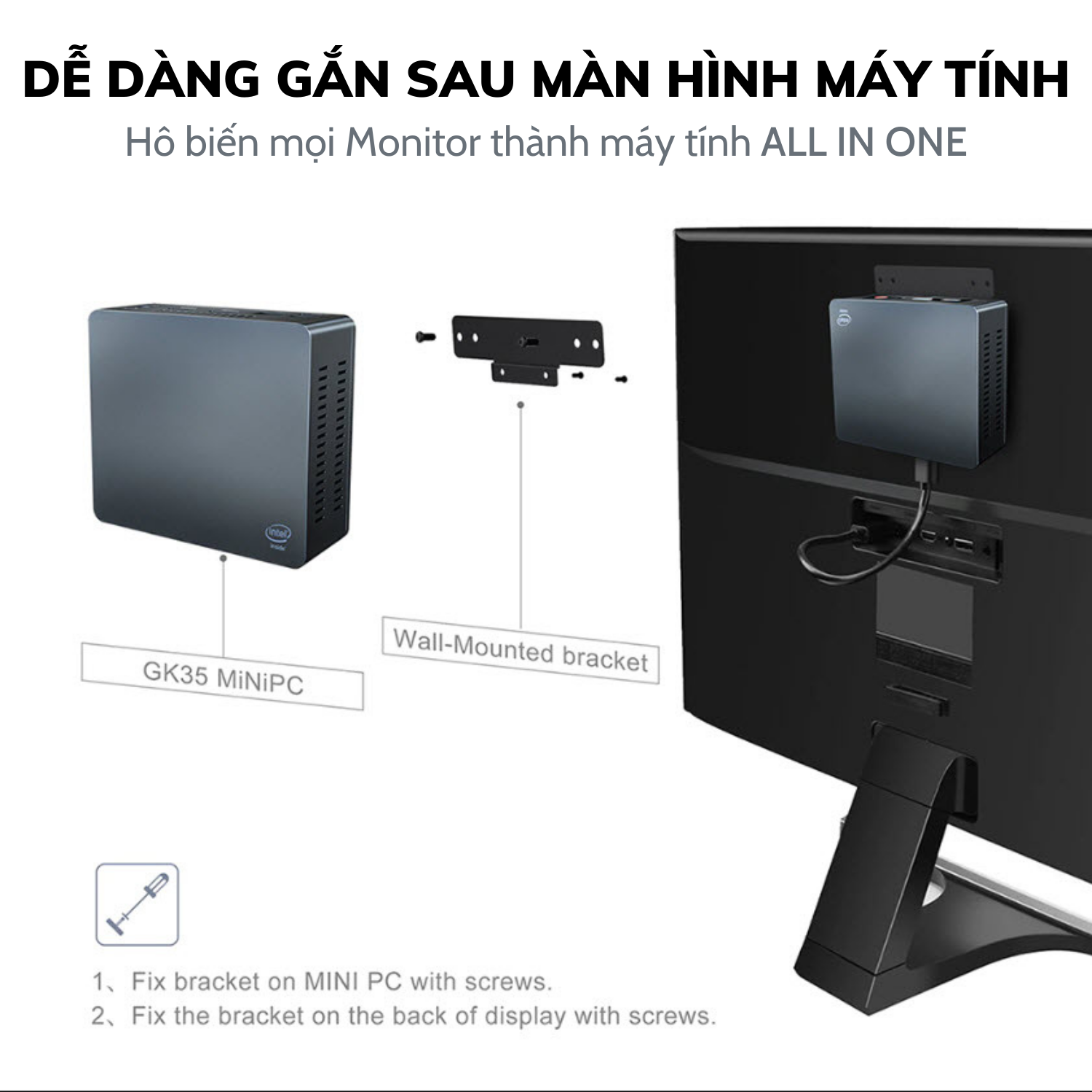 Máy tính để bàn – Mini PC - NUC GK35 – CPU: Intel J4205, RAM+ROM: 8+256GB ( hàng chính hãng)