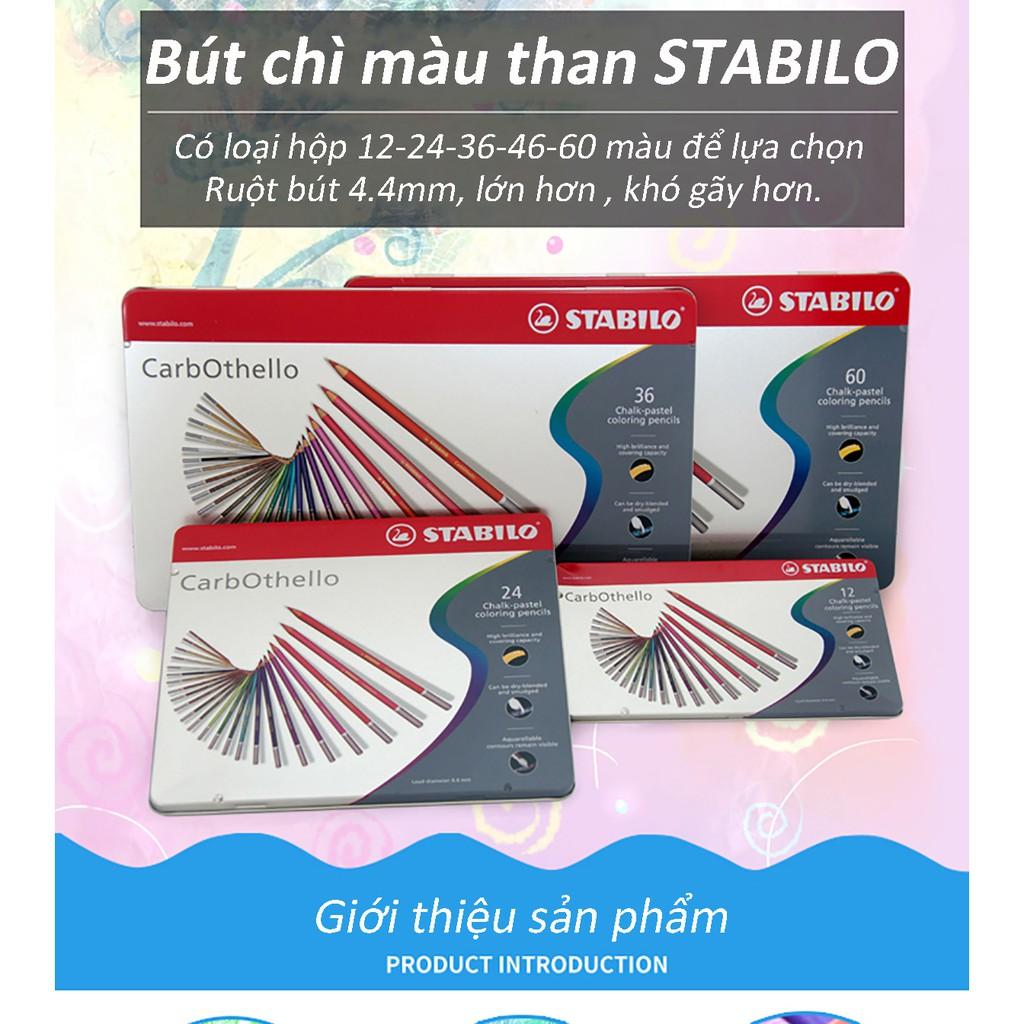 Bút Chì Màu STABILO CarbOthello 12 màu hộp thiếc + Tuyển tập tô màu STABILO Free Your True Colors SVCB (CLC1412MB)