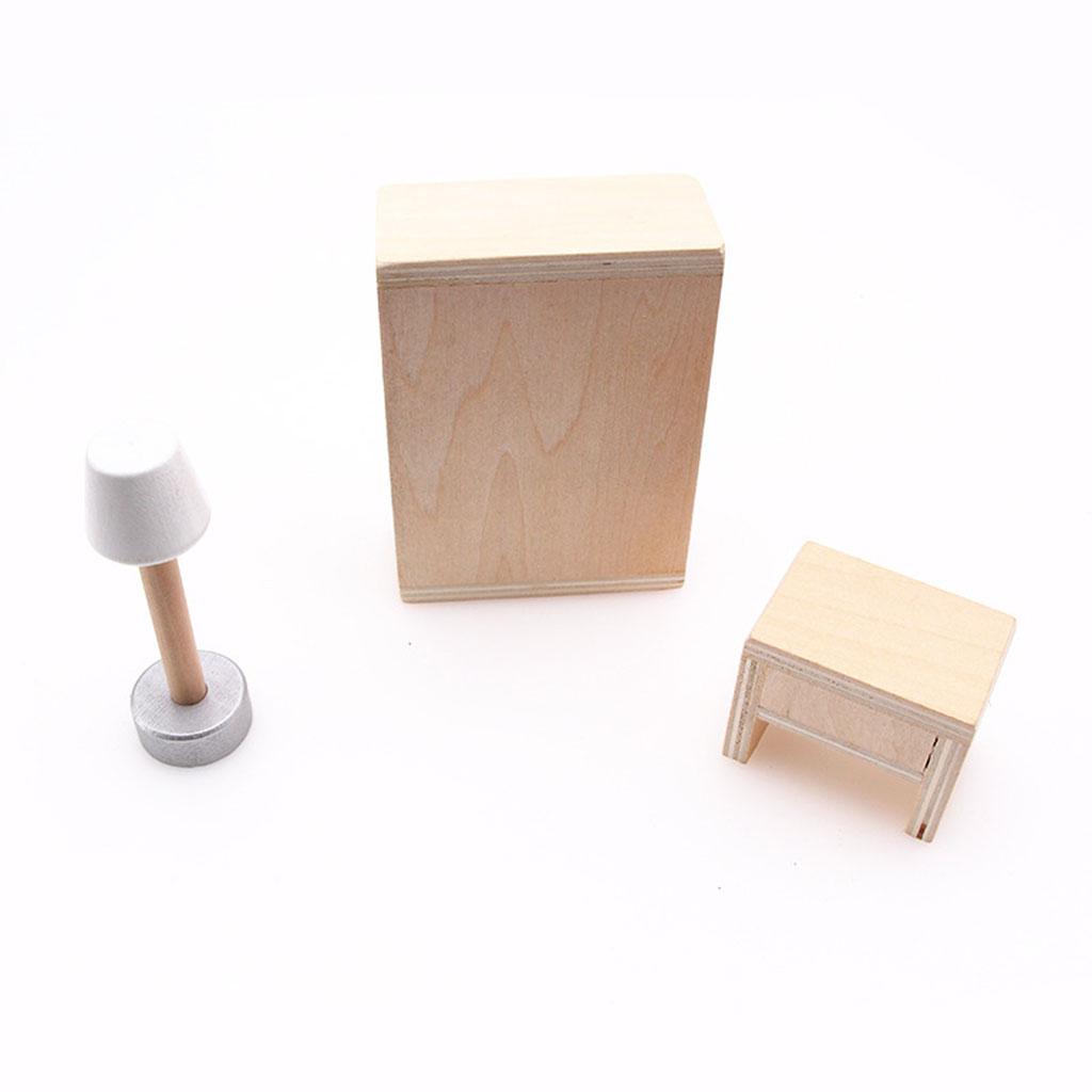 1/12 Doll House Bedroom Set Wardrobe Miniature Furniture Household Closet