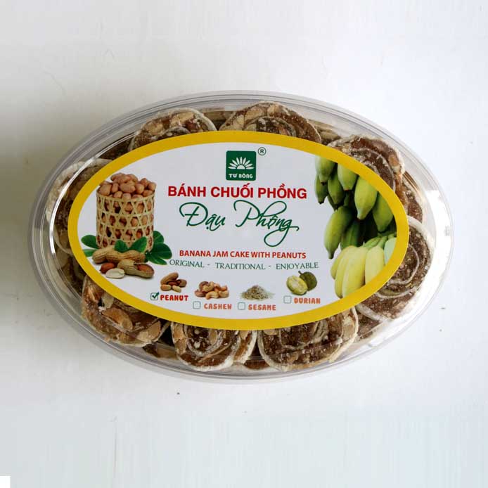 Bánh chuối phồng đậu phộng TƯ BÔNG