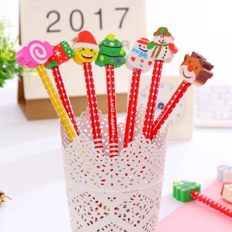 Bút chì gỗ kèm tẩy noel giáng sinh dễ thương - bút chì gỗ giá sỉ