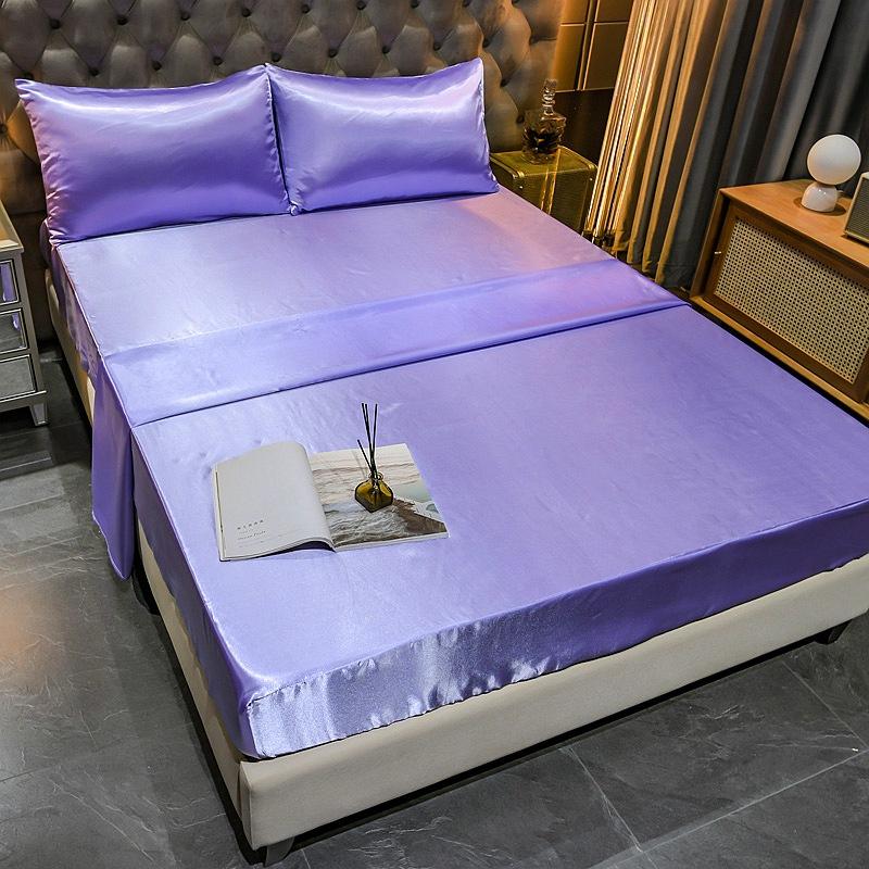 Sang Trọng Satin Trang Bị Giường Lụa Mềm Bọc Nệm Thun Bedsheet Nhà Đơn Đôi Full Nữ Hoàng Vương Kích Thước Tờ