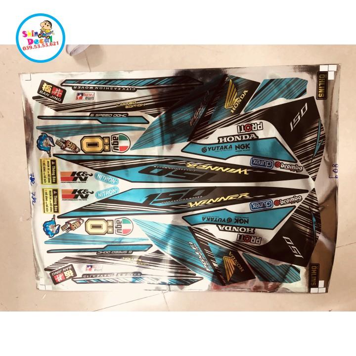 Tem rời winner sọc Crom xanh đen