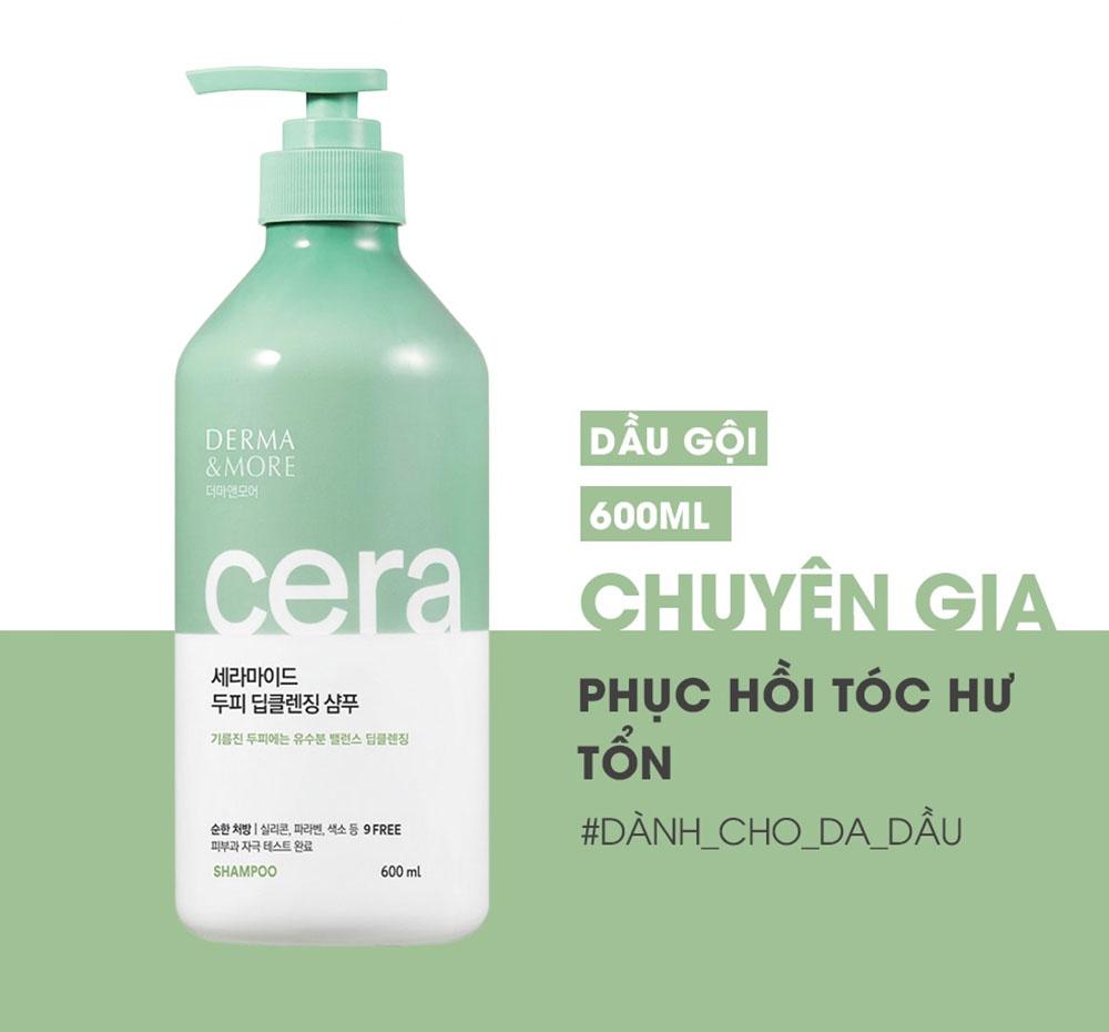 Dầu Gội Derma & More Ceramide Làm Sạch Sâu 600ml