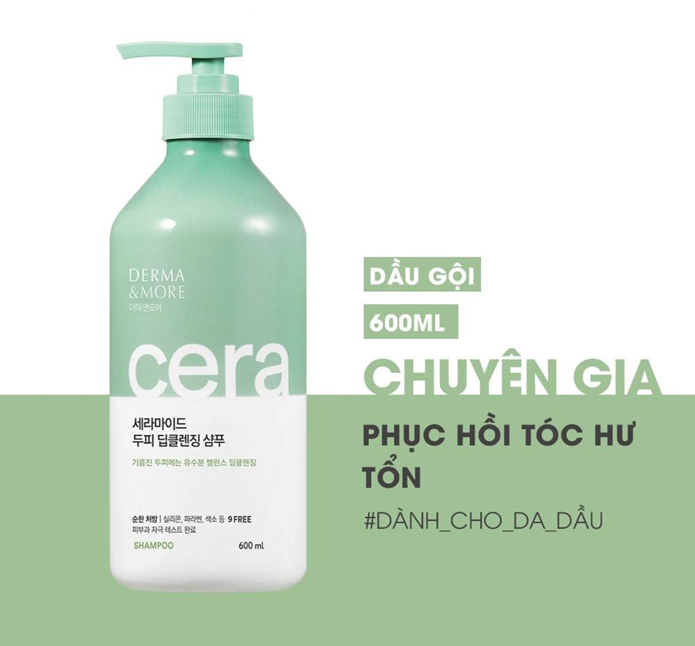 Dầu Gội Derma &amp; More Ceramide Làm Sạch Sâu 600ml