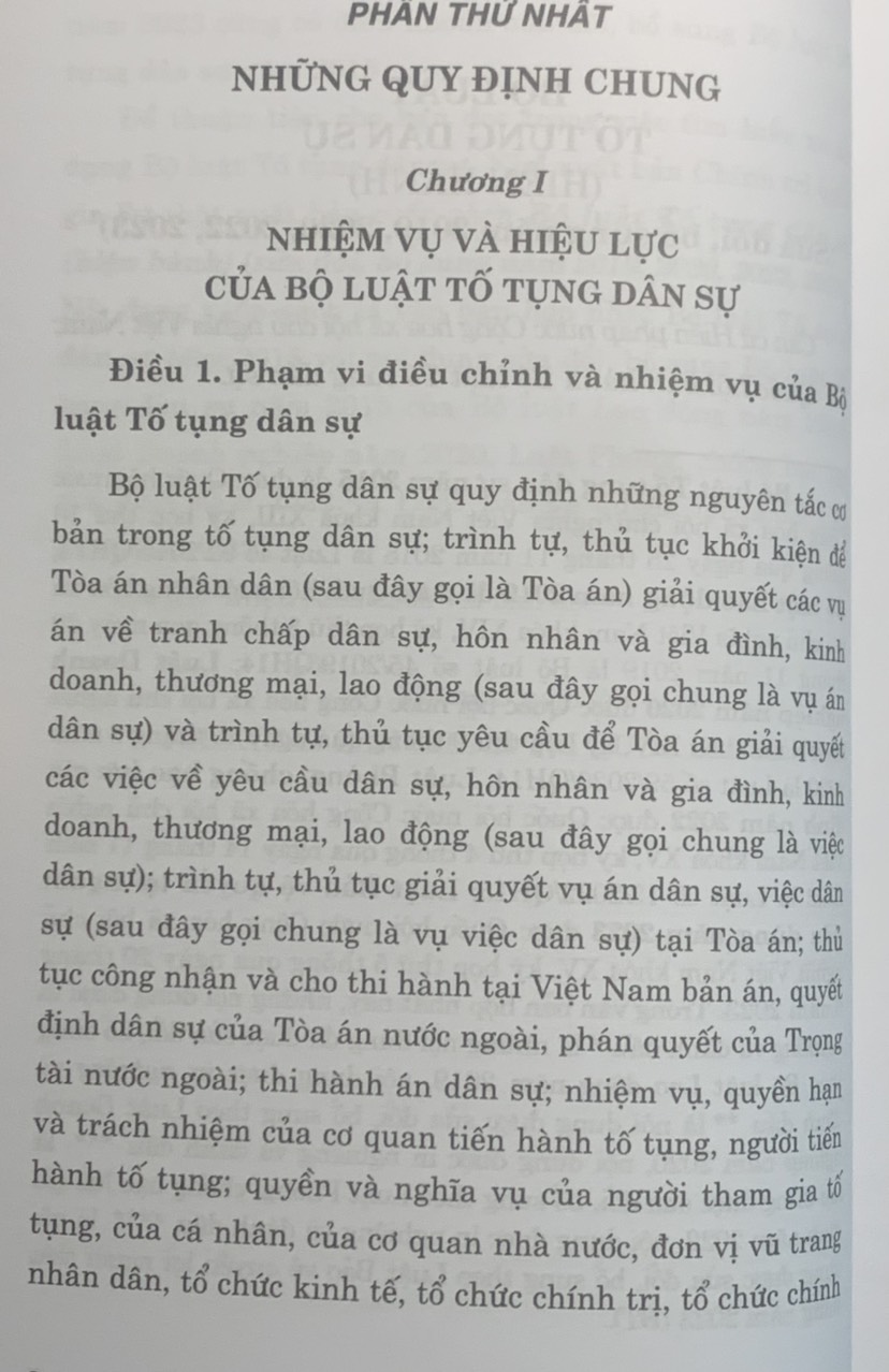 Bộ luật tố tụng dân sự (hiện hành) (sửa đổi bổ sung năm 2019, 2020, 2022, 2023)