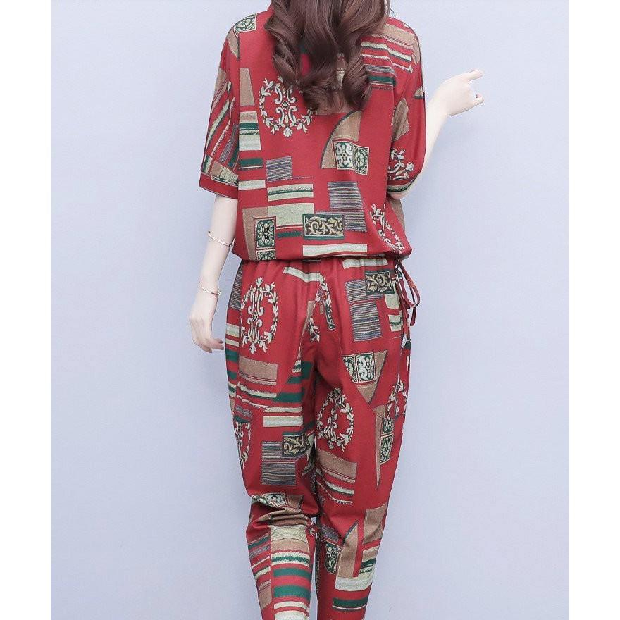 Set Bộ Đồ Nữ Trung Niên Chất Đũi Thô Mềm Mát Sang Trọng Thoải Mái