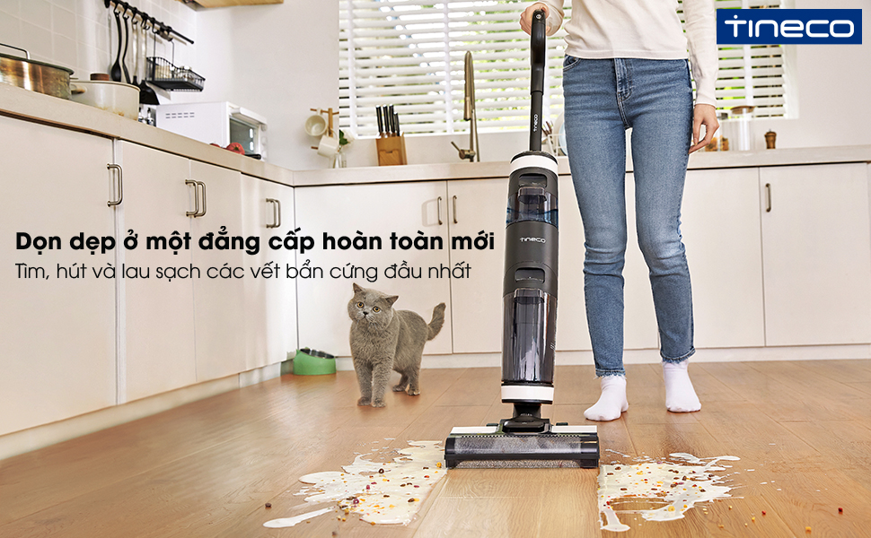 Combo Máy Hút Bụi Lau Nhà Thông Minh Tineco Floor One S3 - Xử Lý Khô &amp; Ướt - Tự Động Vệ Sinh + Trục Lăn + Nước Lau Sàn