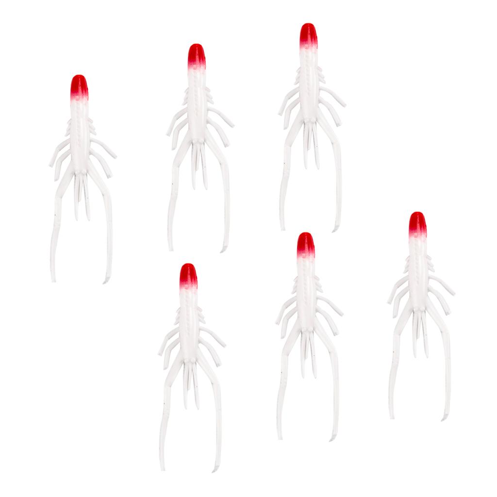 6pcs Simulation Artificial Soft Plastic Worm Fishing Lure Baits