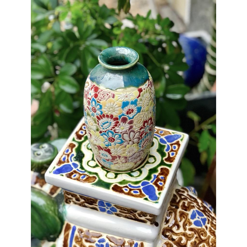 BÌNH BÁCH HOA 20CM GỐM SỨ THỦ CÔNG NAM BỘ CẮM HOA TRANG TRÍ DECOR