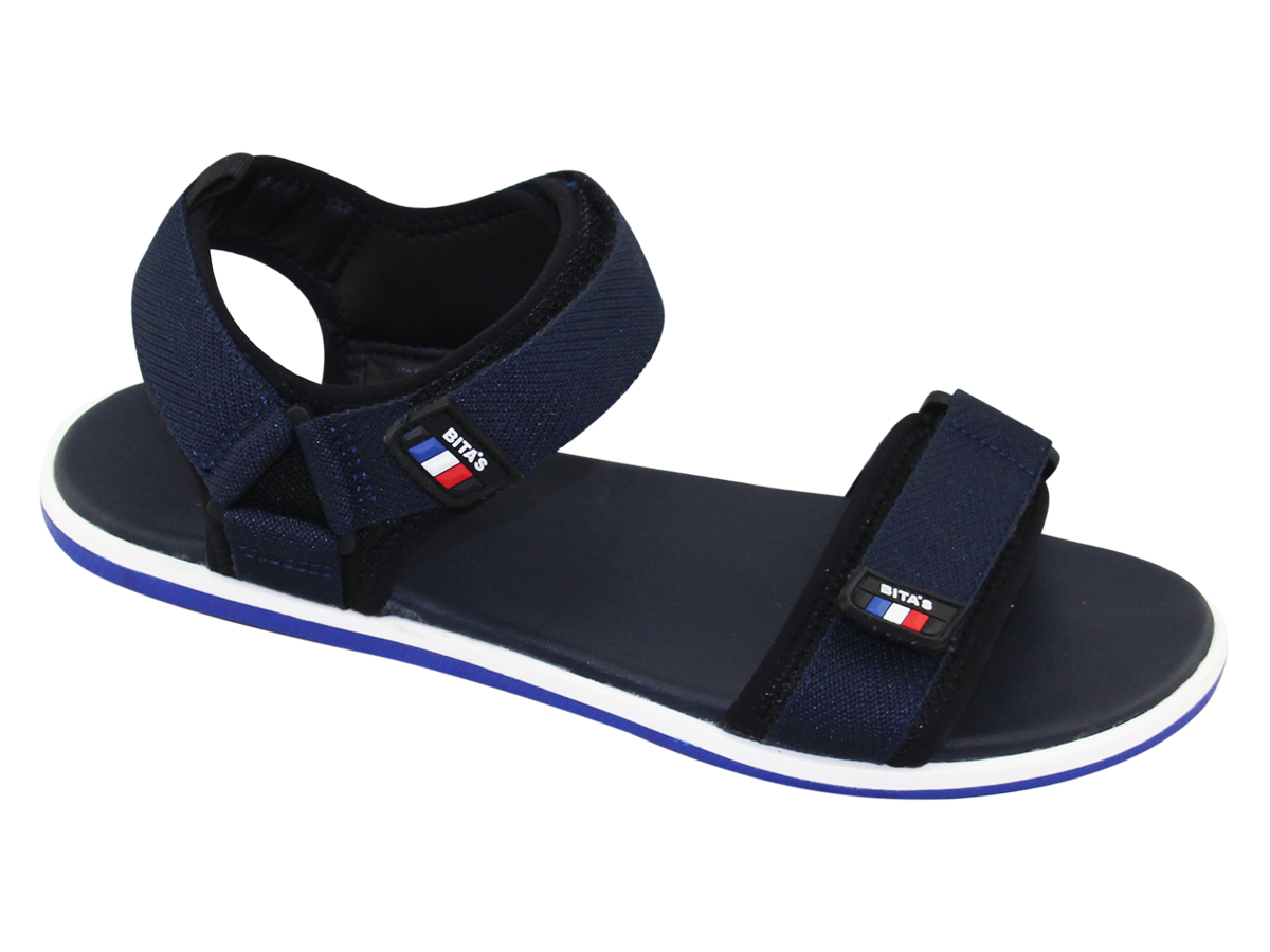 SANDAL ĐẾ BẰNG NAM Bita's SPS.146 (Đen + Navy + Xám)