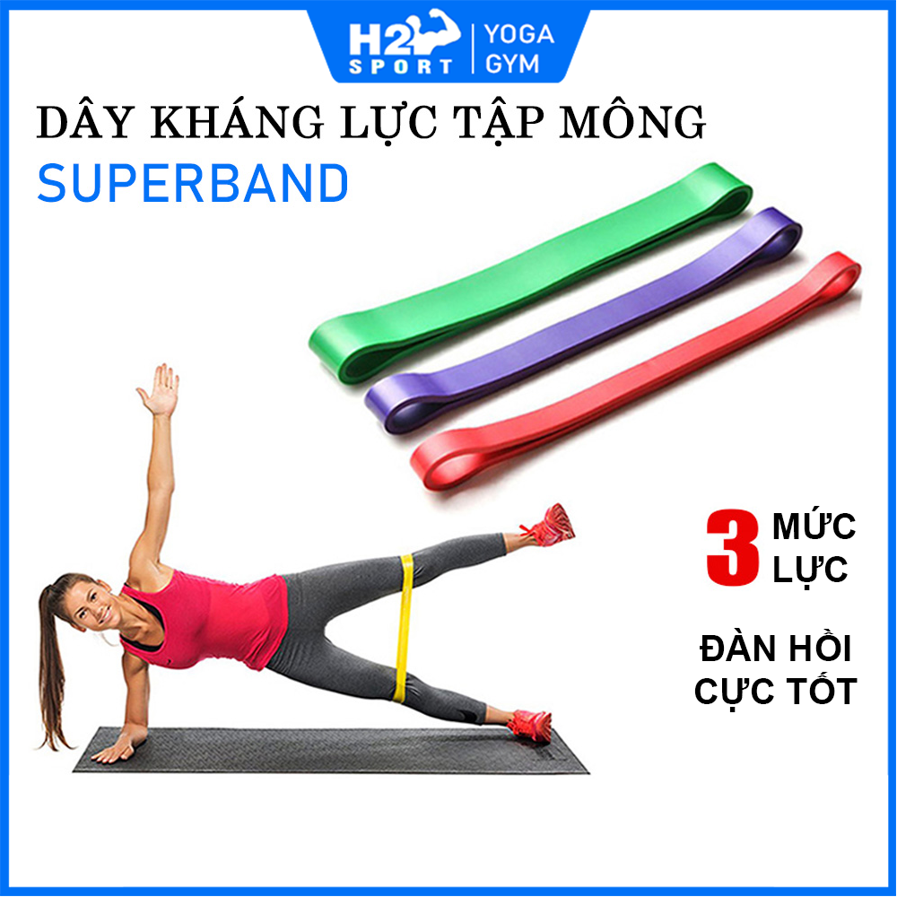 Dây đàn hồi kháng lực Superband chuyên tập mông, đùi hỗ trợ chị em độ mông trái đào