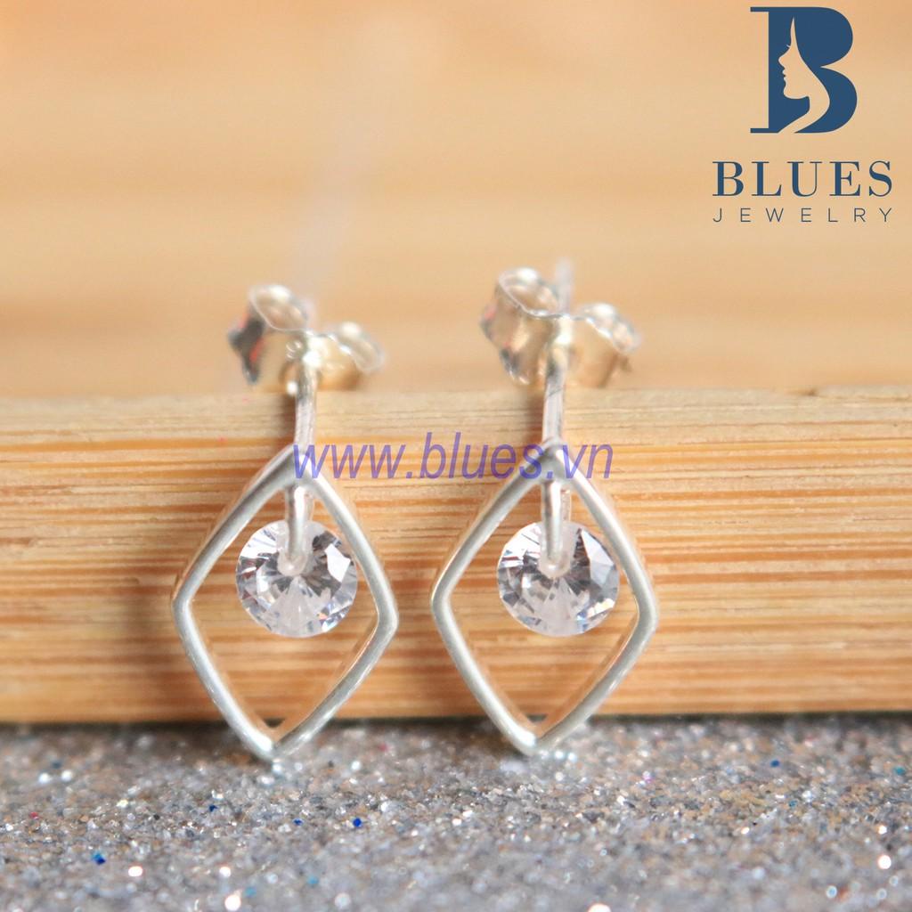 Bông Tai Bạc Nữ Rhombus Diamond S1