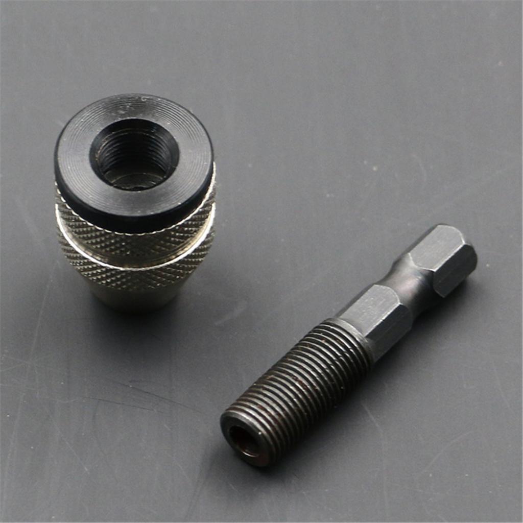 Keyless Drill Chuck Screwdriver Adapter with Quick Change 1/4 Inch Hex Shank