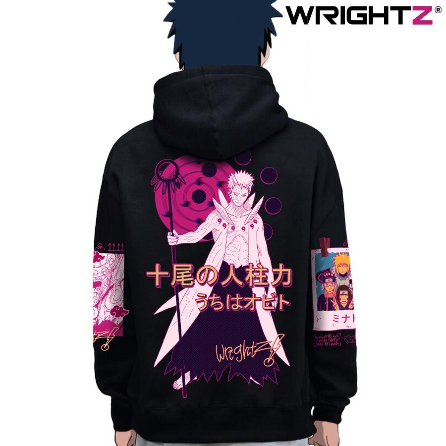 Áo hoodie Wrightz in hình anime naruto uchiha obito thời trang đường phố unisex