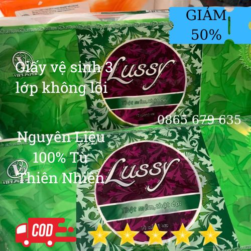 Giấy vệ sinh Lussy cao cấp bịch 10 cuộn, Giấy Vệ Sinh