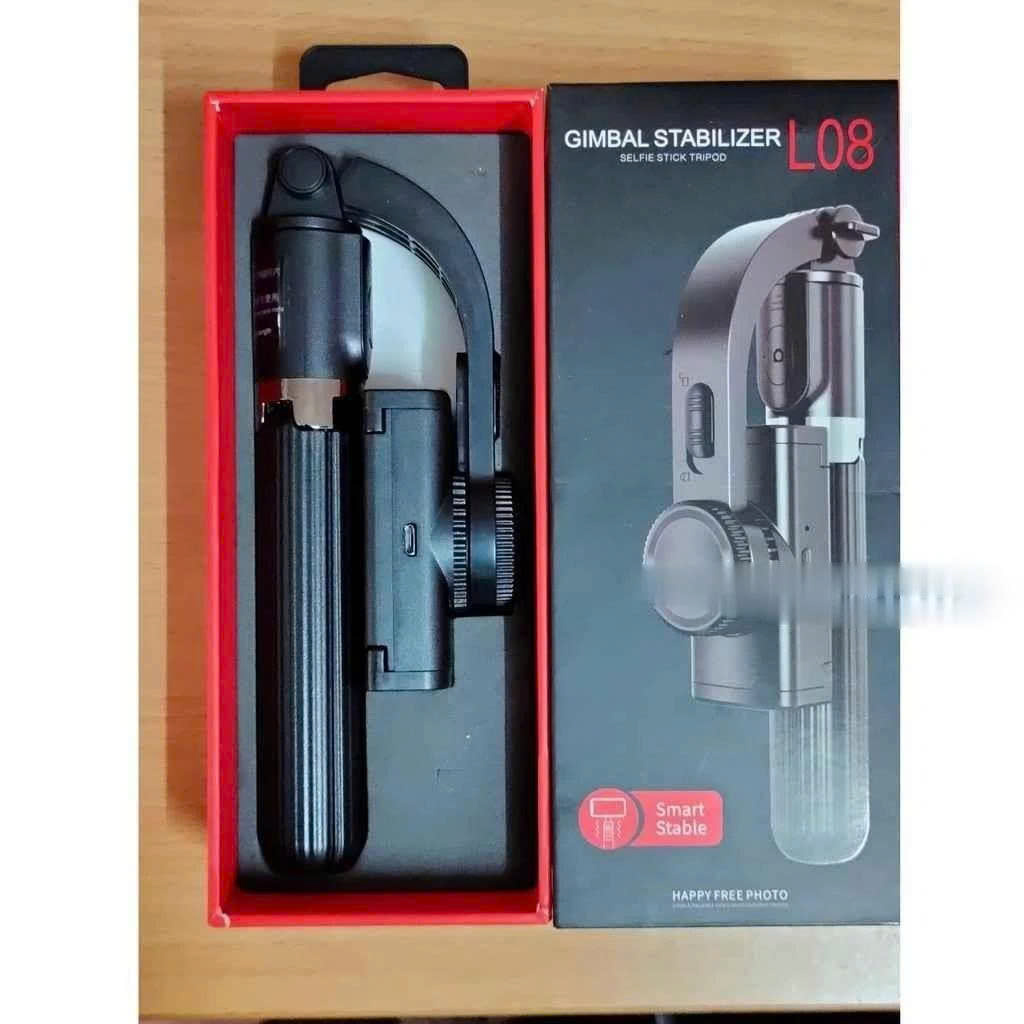Gậy Chụp Hình Chống Rung PUCEN Gimbal Stabilizer L08, Có 3 Chân Đỡ, Tặng Kèm Nút Bấm BLT Hàng Cao Cấp - hàng chính hãng