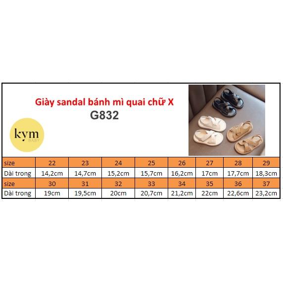 Giày sandal bánh mì quai chữ X thời trang cho bé G832