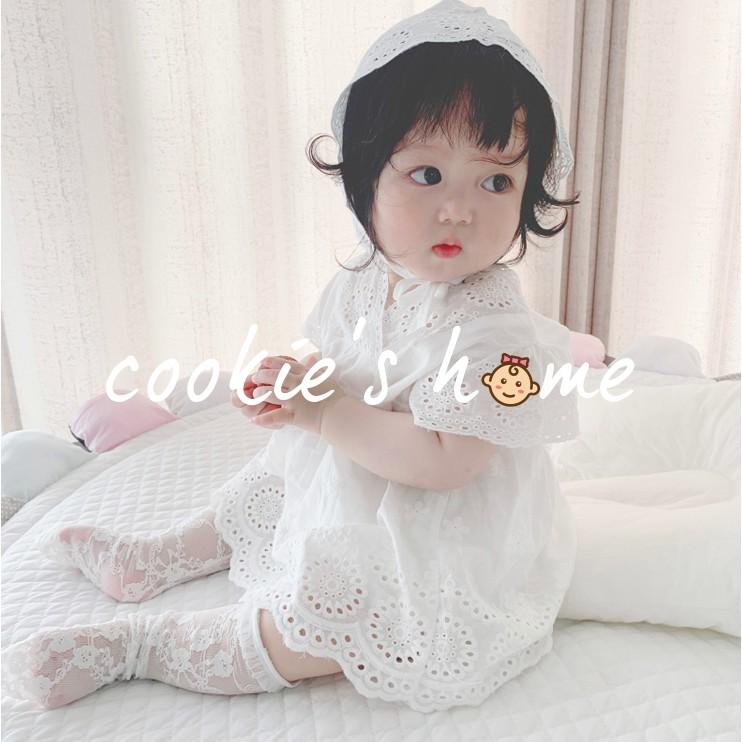 [Cookie'sHome x princess] Bộ body trắng kèm nơ coton cho bé gái sơ sinh chụp thôi nôi đầy tháng studio