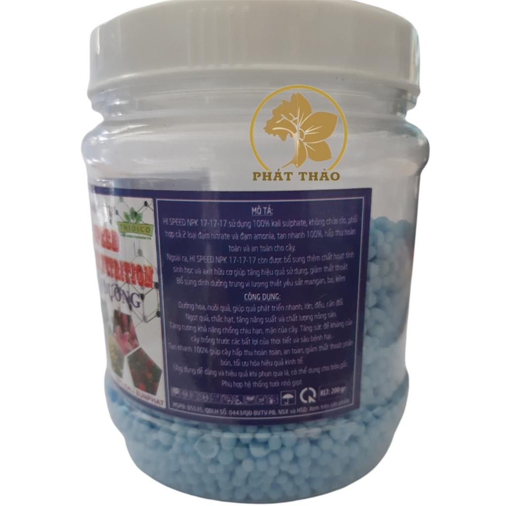 Phân Bón NPK 17-17-17+TE (200g), Nhập Khẩu Hàn Quốc, dùng cho cây dâu tây, hoa hồng và cây kiểng