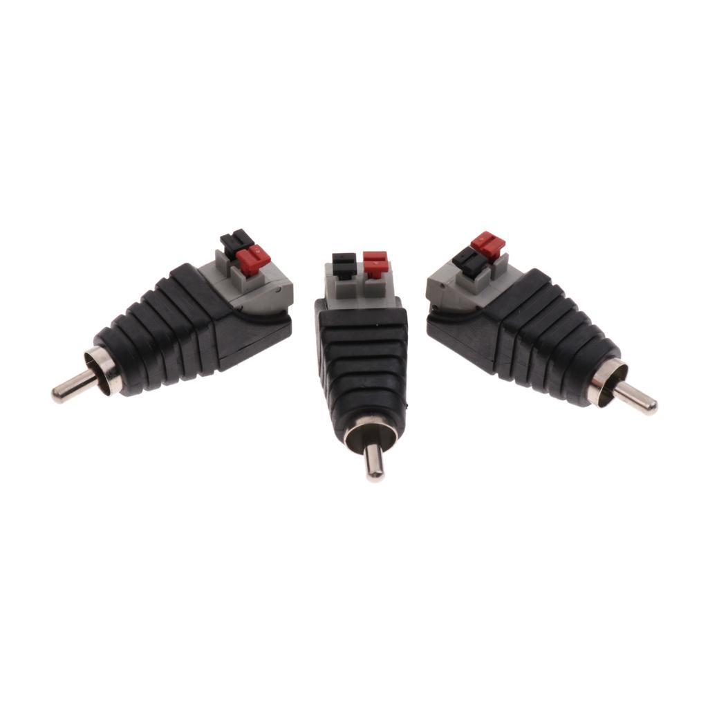 3pcs Phono RCA Male To Female Plug TO AV Screw Terminal Video AV Aapter