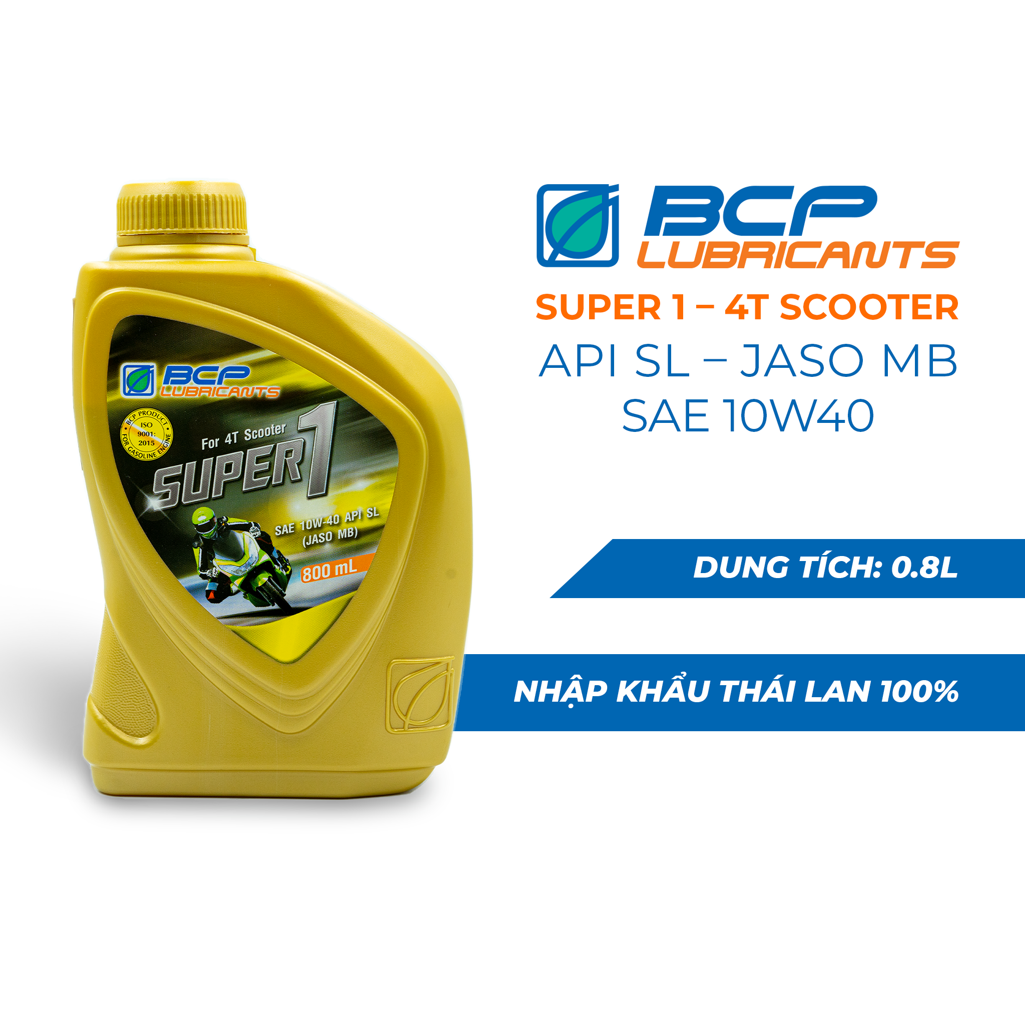 Combo Chai Nhớt Xe Ga BCP 10W40, API SL + Nhớt Hộp Số Xe Ga BCP