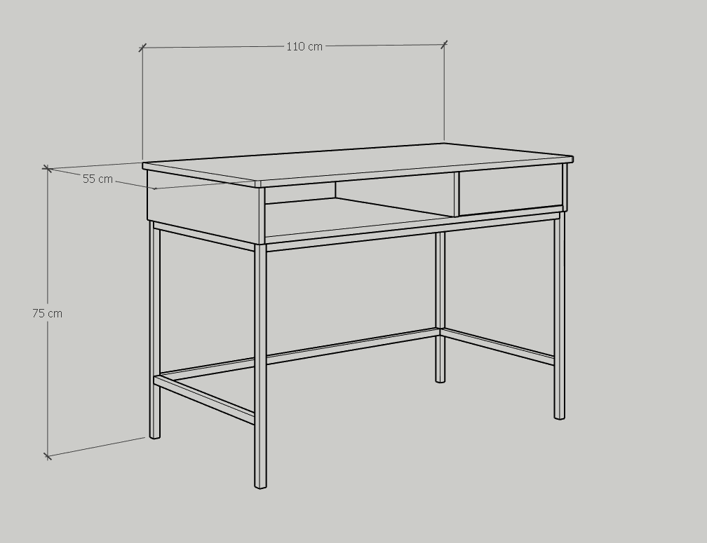 [Happy Home Furniture] NOMIA , Bàn làm việc đơn - chân sắt , 110cm x 55cm x 75cm ( DxRxC), BAN_038