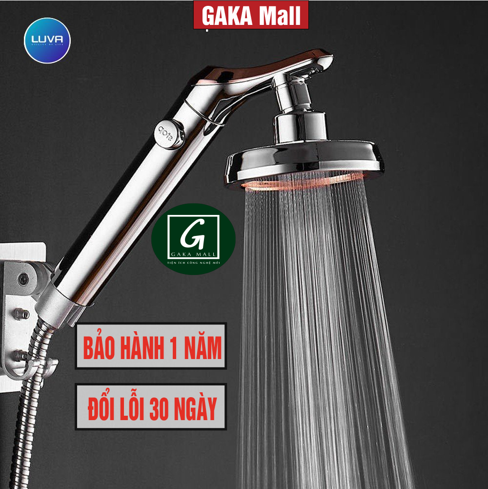 Combo vòi hoa sen Luva VS6 kèm dây sen inox cao cấp chống xoắn, đường kính bát sen11cm, Bật/Tắt trực tiếp trên vòi sen