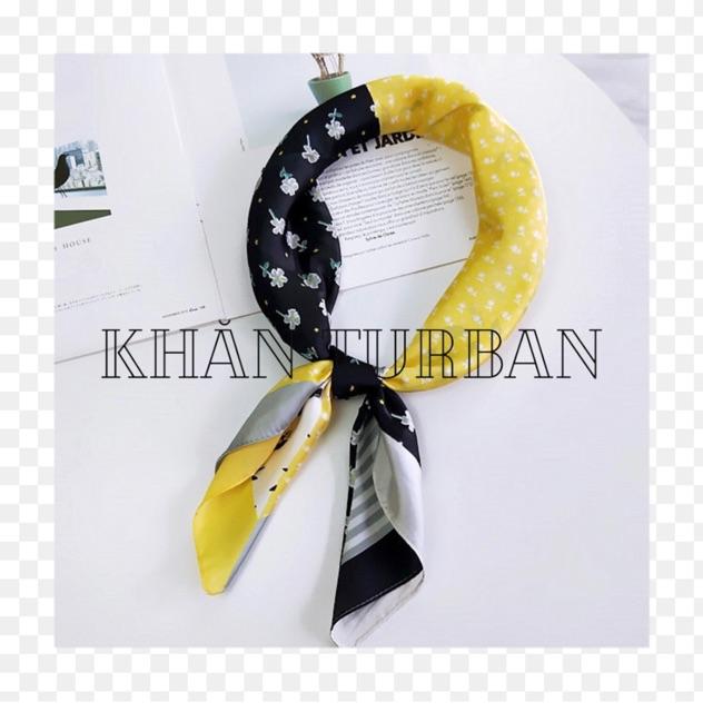 Khăn turban lụa vuông cao cấp choàng cổ size 70x70cm thanh lịch đa năng dùng làm áo yếm in hoa