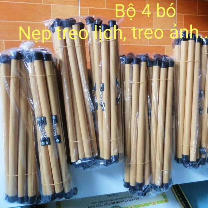 4 bó (40 cặp )  Ống trúc treo lịch 40cm , treo ảnh . Nẹp treo giấy thư pháp cỡ lớn.Ống trúc ( nẹp) treo tranh dài 45cm