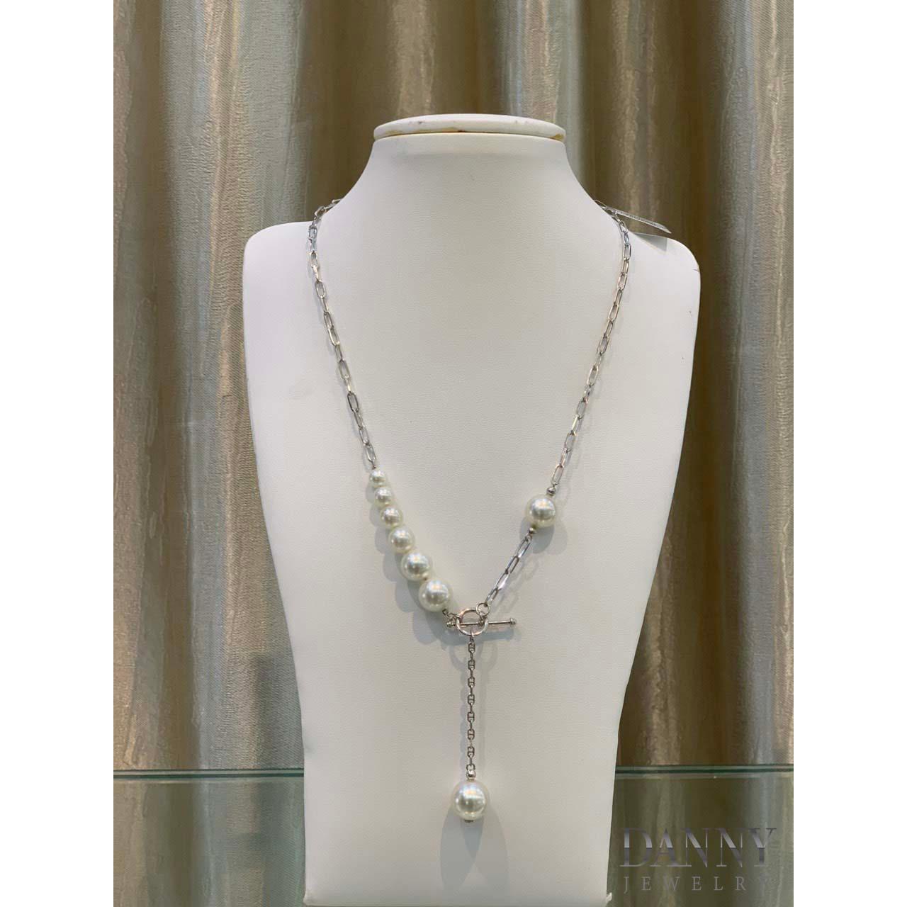 Dây Chuyền Danny Jewelry Bạc 925 Xi Rhodium Đính Ngọc Ốc D6235100010