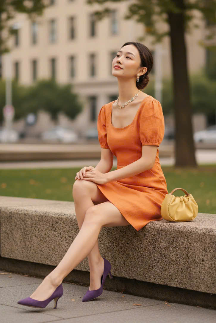 Đầm Chữ A, Đầm Ôm Linen Mơ Nghiền DRE195 thời trang thiết kế Hity