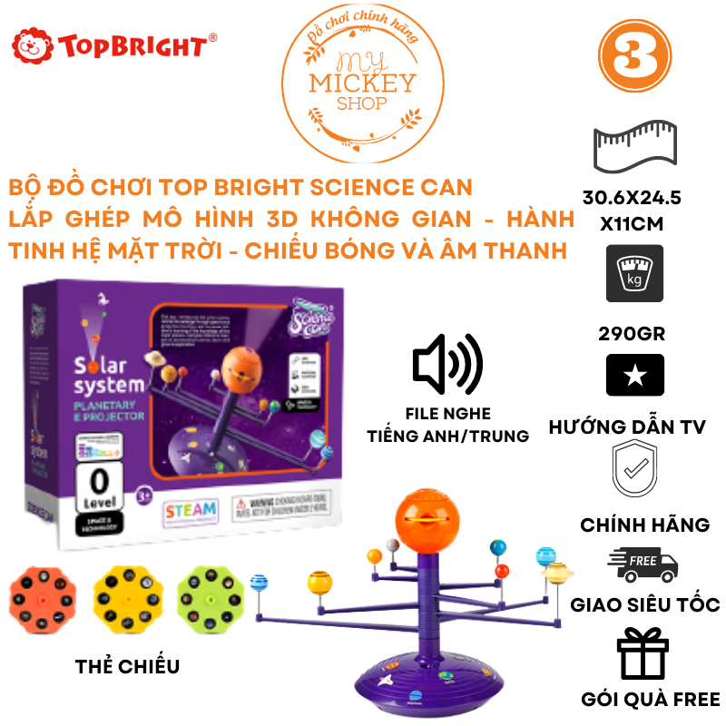 Bộ đồ chơi mô hình lắp ráp khoa học Top Bright các hành tinh hệ mặt trời Science Can Solar System