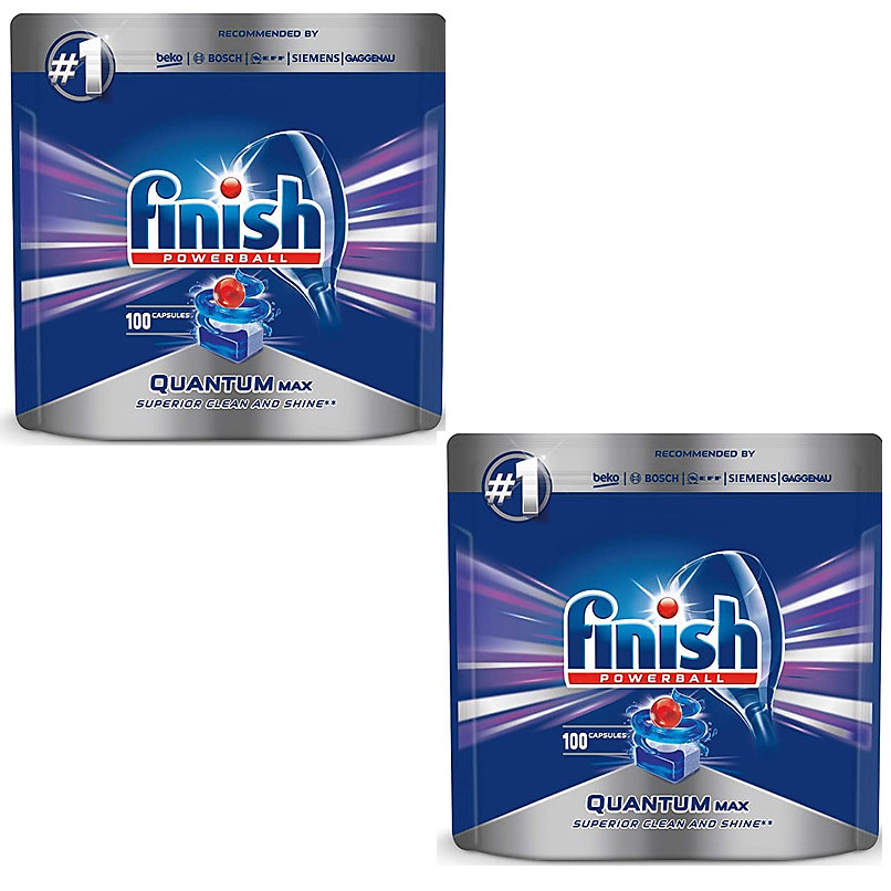 Combo 2 túi viên rửa bát Finish Quantum Max 100 viên