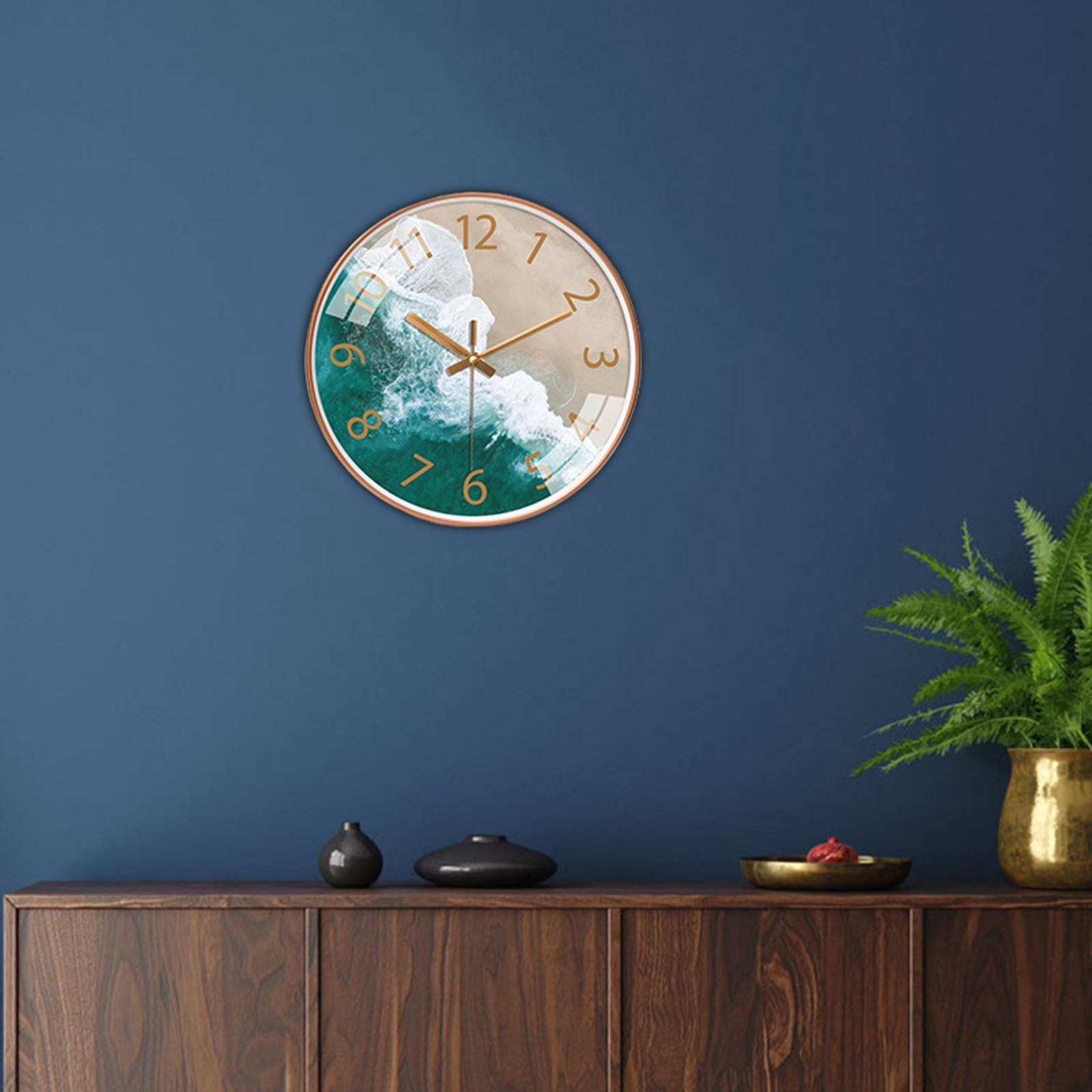 Simple Wall Clock Large Quartz Clock 12" Clocks for Home Kitchen School Living Room Decor