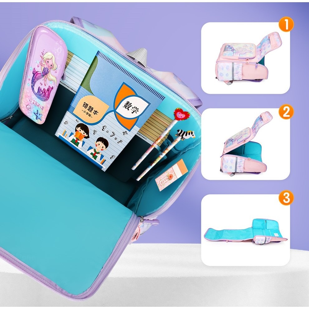 BINBES - B- 3513 Balo học sinh Cấp 1 siêu nhẹ, chống gù, chống thấm nước, cặp sách học sinh tiểu học
