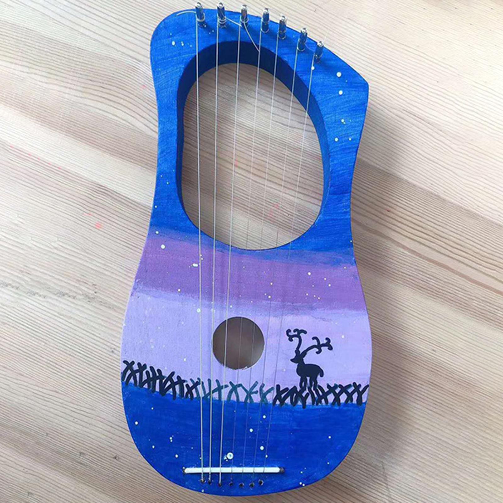 Harp Making Material Set, 7 String DIY Set, Soft Sound Interactive Beginners String Lyre, Harp Lyres, Wood String Instrument for Stage