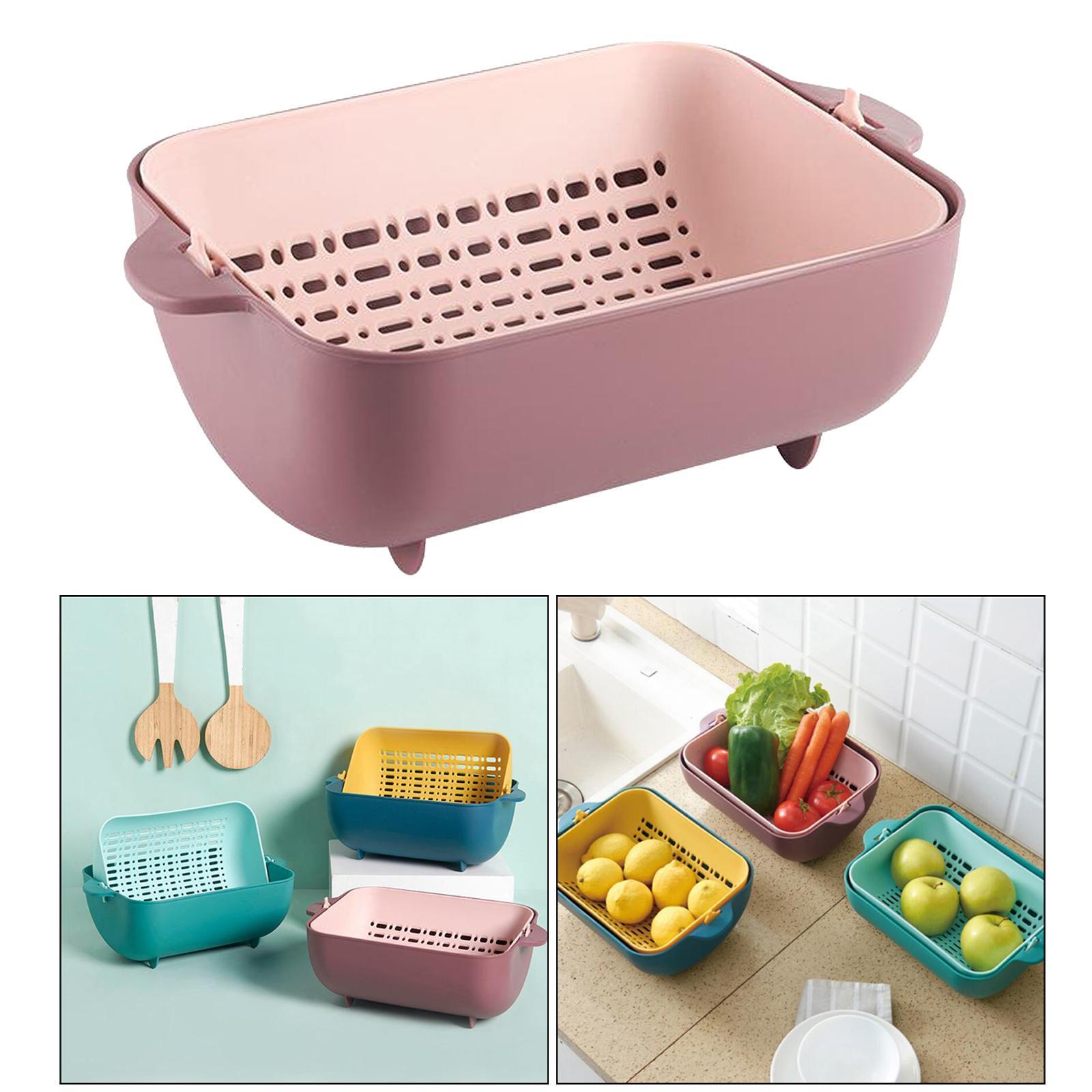 2in1 Kitchen Colander/Filter Bowl Double-layer Drain Basin Clean