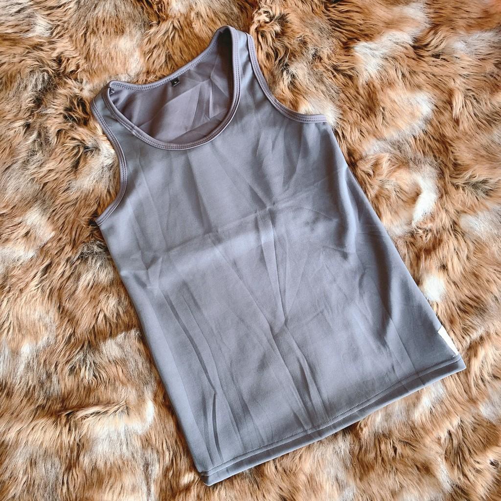 Áo Ba Lỗ Lót Nịt Ngực Tomboy Cài Hông Dáng Dài Thun Trơn Cotton Trắng Đen Nam Tròng Cổ Thể Thao Gym Bigsize Form Suông Nguyễn Nguyên