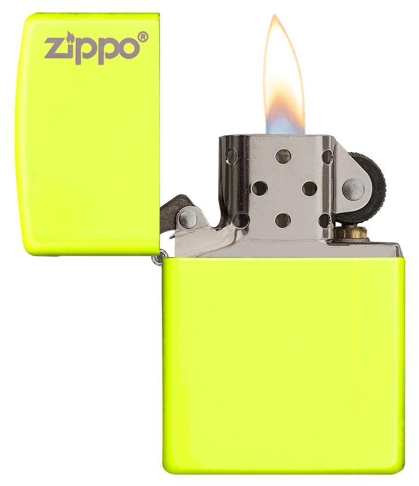 Bật Lửa Zippo Plain with Logo Neon Yellow Matte 28887zl