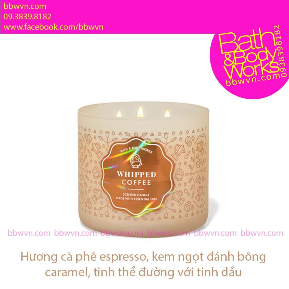 Nến thơm Bath and Body Works Whipped Coffee 3 bấc