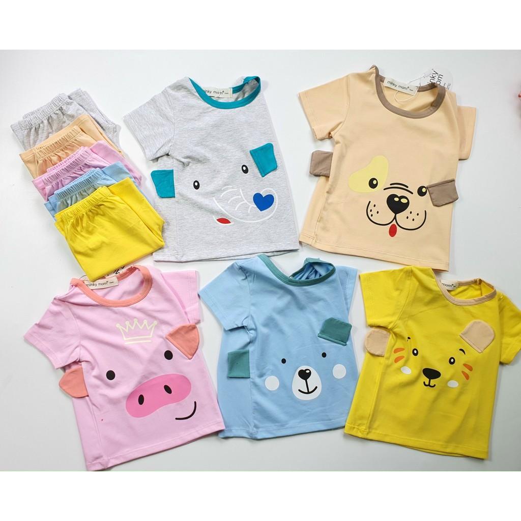 Bộ cộc tay cho bé bộ cộc tay HEO HỒNG cho bé trai bé gái chất thun lạnh cao cấp siêu mềm siêu mát